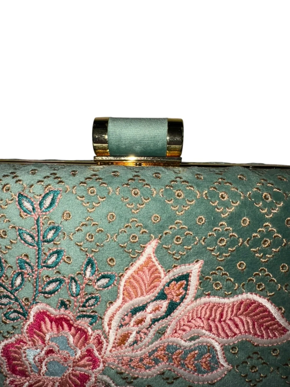 Spartina 449 Miniaudiere Embroidered Floral Velvet Box Clutch